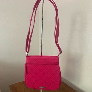 Vera Bradley Quilted Fabric Bright Pink Crossbody bag Like New never used